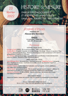 Affiche Journée d'études Histoire & Mesure